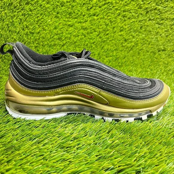 Nike Air Max 97 QS Boys Size 5.5Y Gold Black Walking Running Shoes Sneakers - Picture 4 of 10